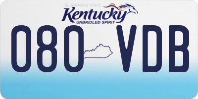 KY license plate 080VDB