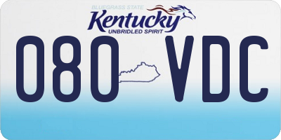KY license plate 080VDC