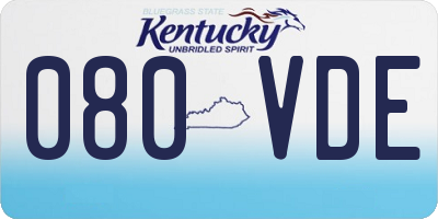 KY license plate 080VDE