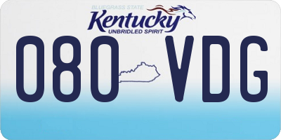 KY license plate 080VDG