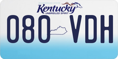KY license plate 080VDH
