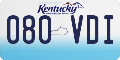 KY license plate 080VDI