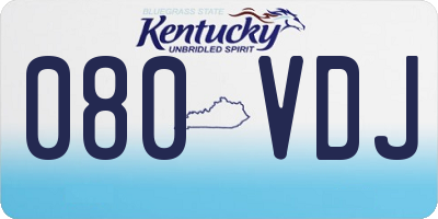 KY license plate 080VDJ