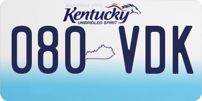 KY license plate 080VDK