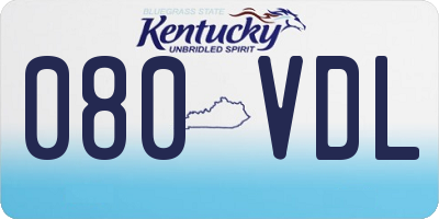 KY license plate 080VDL