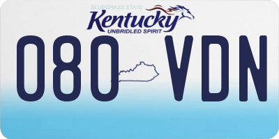 KY license plate 080VDN