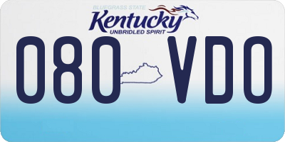 KY license plate 080VDO