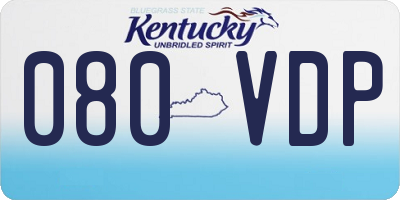 KY license plate 080VDP