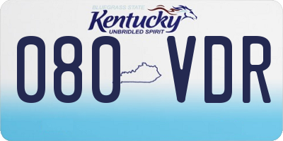 KY license plate 080VDR