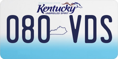 KY license plate 080VDS