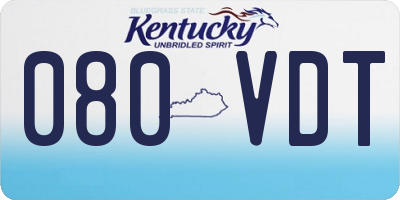KY license plate 080VDT