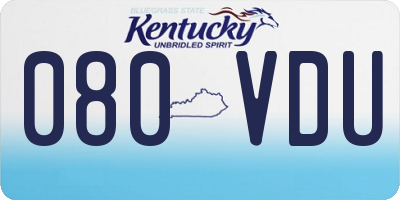 KY license plate 080VDU
