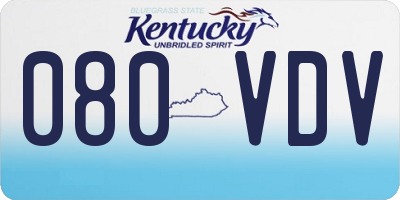 KY license plate 080VDV
