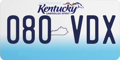 KY license plate 080VDX