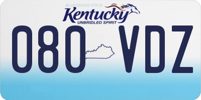 KY license plate 080VDZ