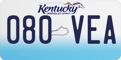 KY license plate 080VEA