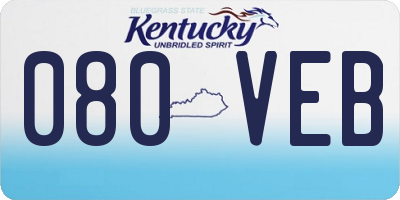 KY license plate 080VEB
