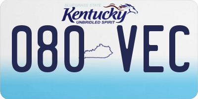KY license plate 080VEC