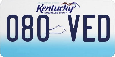 KY license plate 080VED
