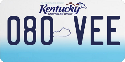 KY license plate 080VEE