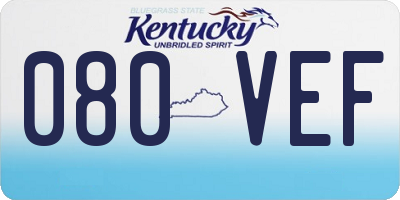 KY license plate 080VEF