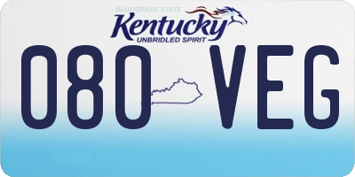 KY license plate 080VEG