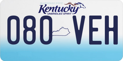 KY license plate 080VEH