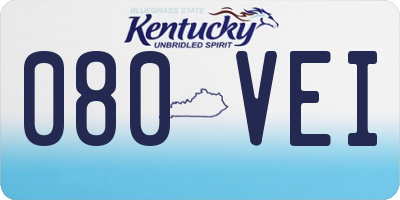 KY license plate 080VEI