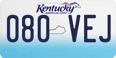 KY license plate 080VEJ