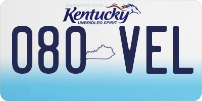KY license plate 080VEL