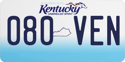 KY license plate 080VEN