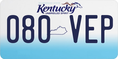 KY license plate 080VEP