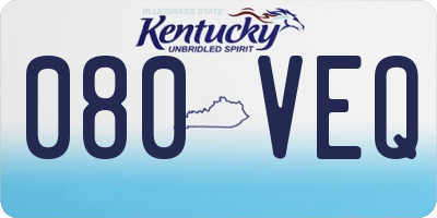 KY license plate 080VEQ