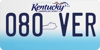 KY license plate 080VER