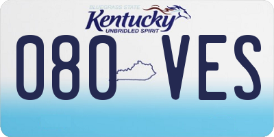 KY license plate 080VES