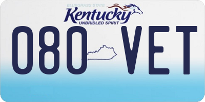 KY license plate 080VET
