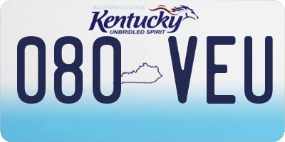 KY license plate 080VEU