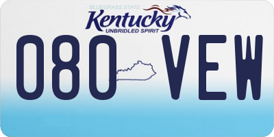 KY license plate 080VEW