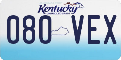 KY license plate 080VEX