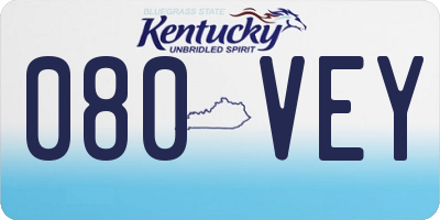 KY license plate 080VEY