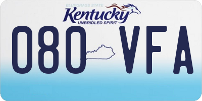 KY license plate 080VFA