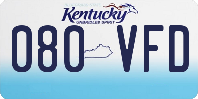 KY license plate 080VFD