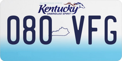 KY license plate 080VFG