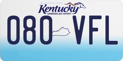 KY license plate 080VFL