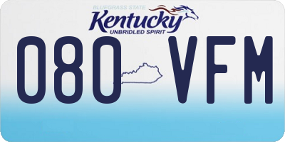 KY license plate 080VFM