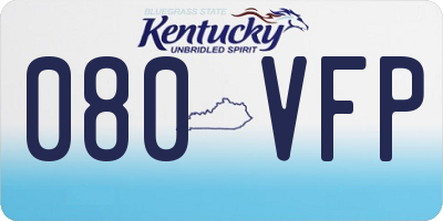 KY license plate 080VFP