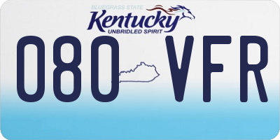 KY license plate 080VFR