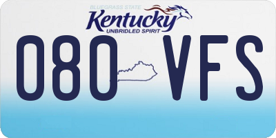 KY license plate 080VFS