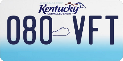 KY license plate 080VFT