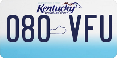 KY license plate 080VFU